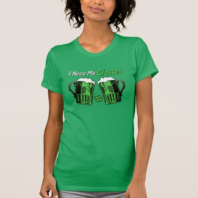 Grönt Beer St. Patrick's Day Humor Women's T-Shirt (Framsida)