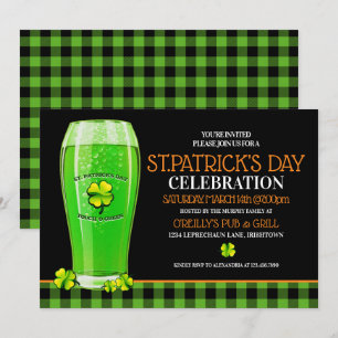 Grönt Beer St. Patricks Day Party-inbjudningar Inbjudningar
