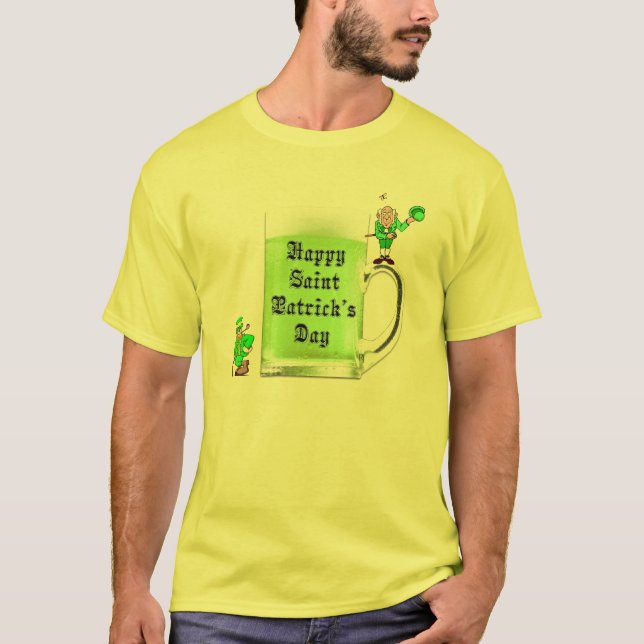 Grönt Beer St. Patrick's Day Shirt Tee (Framsida)