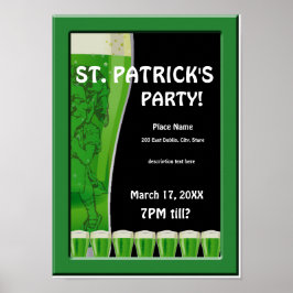 Grönt Beer St Patrick's Party Poster