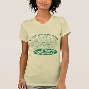 Grönt behandla människor med indness Flowers och H T Shirt