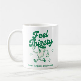 Grönt beige gullig textillustration kaffemugg