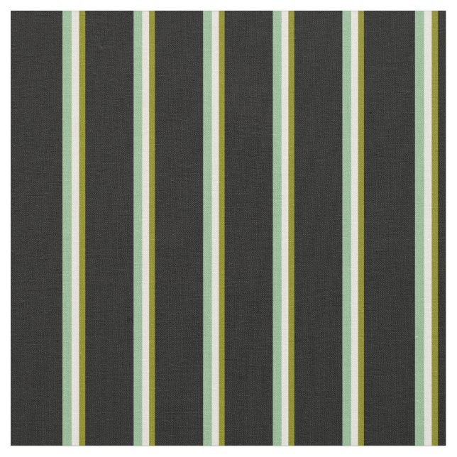 Grönt, Beige, Mörk Sea Grönt & Black Färgad Tyg (Närbild)
