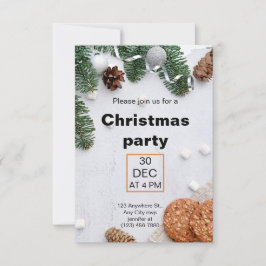 Grönt Beige Red Aesthetic jul Party Inbjudningar