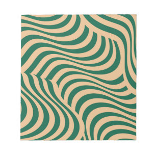 Grönt Beige Zebra Rand minimalistisk Vår-sommar Anteckningsblock