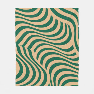 Grönt Beige Zebra Rand minimalistisk Vår-sommar Fleecefilt