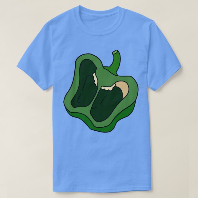 Grönt Bell Pepper-halvsegment T Shirt (Design framsida)