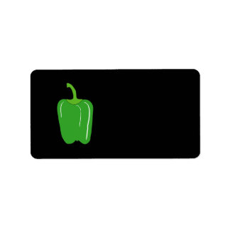 Grönt Bell Pepper. Hela. Adressetikett
