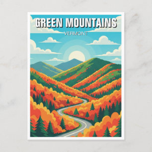 Grönt bergen Vermont Fall Foilage Vykort