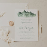Grönt Bergskalligrafi Land Bat mitzvah Inbjudningar<br><div class="desc">Denna bat mitzvah inbjudan till kalligrafi i land i grönt är perfekt för en rustisk bat mitzvah. Utformningen har ett vattenfärgsfärgat,  handmålat grönt,  som inspirerar till ett landskapstema.</div>