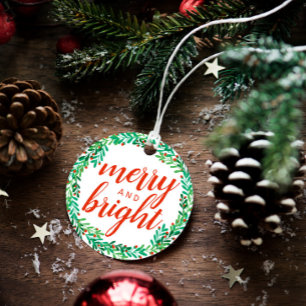 Grönt Berry Wandery Merry & Bright God jul Gåvor Etiketter