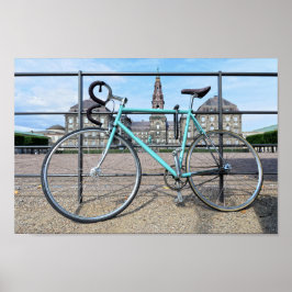 Grönt Bicycle i Christiansborg Palace, Köpenhamn Poster