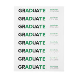 Grönt Big Bold Vinkel-cut Brev Studenten Etikettband