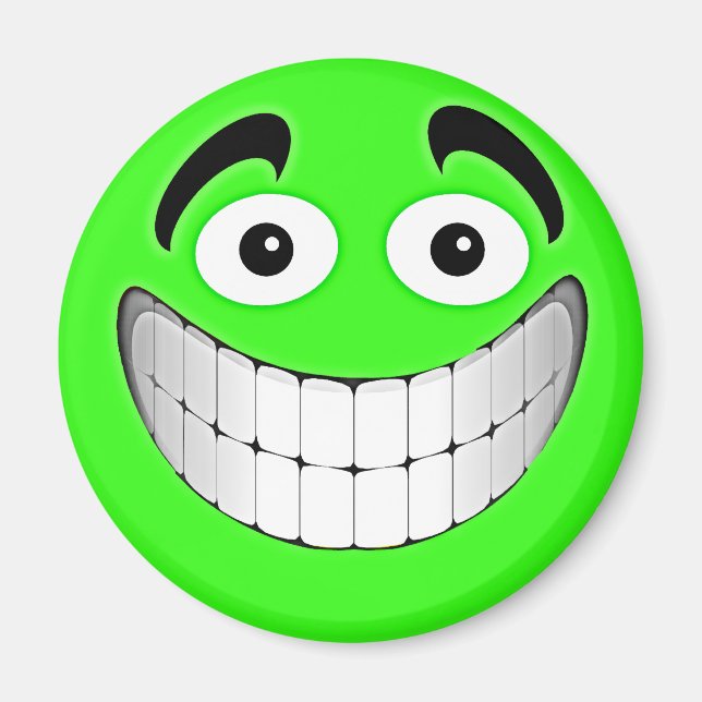 Grönt Big Grönt Ansikte Magnet (Framsidan)