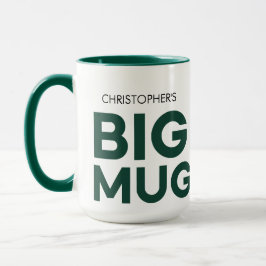 Grönt Big Mugg | Huge Mugg | Anpassat namn Mugg