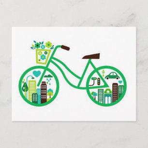 Grönt Bike Grönt Bikers Go Green Earth Day Vykort