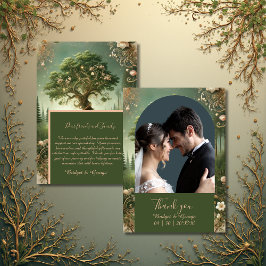 grönt Bild från Whimsical Medieval Forest & Bröllo Tack Kort