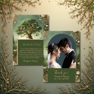 grönt Bild från Whimsical Medieval Forest & Bröllo Tack Kort