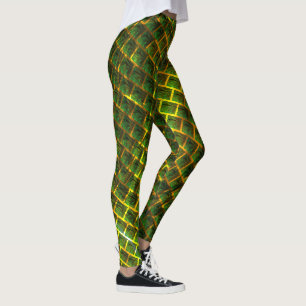 Grönt bilder och kvadratisk form med gulaktig form leggings