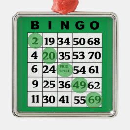 Grönt BINGO-kort | BINGO Älskare Gift-jul Julgransprydnad Metall