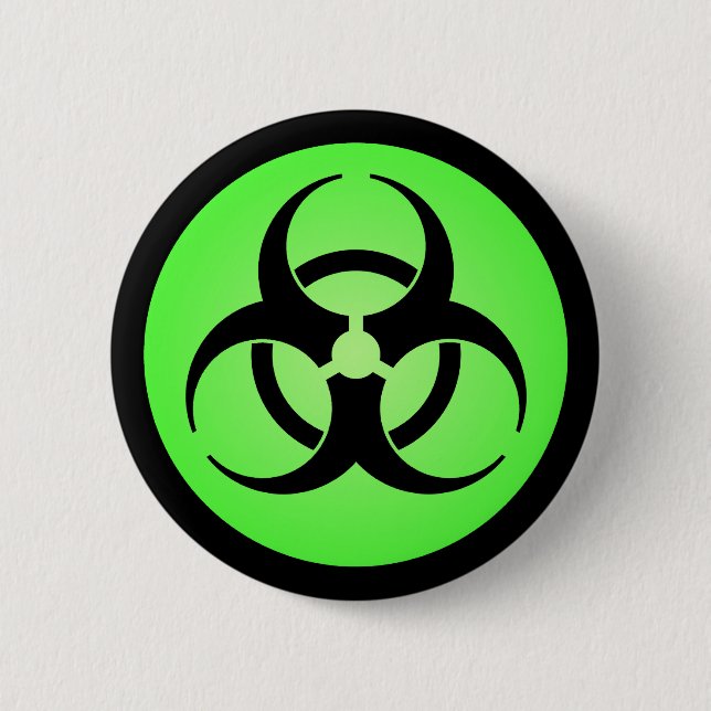 Grönt Biohazard Symbol Knapp (Framsida)