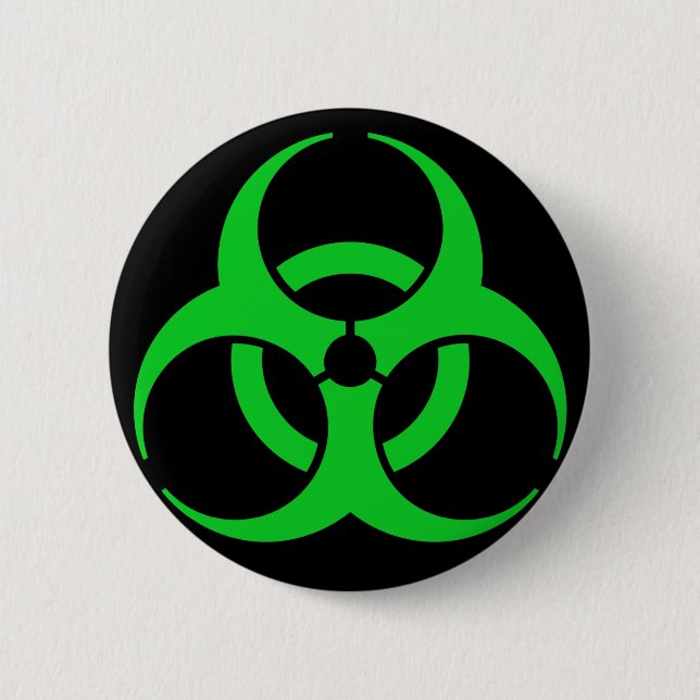 Grönt Biohazard Symbol Knapp (Framsida)
