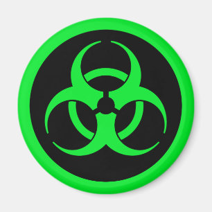 Grönt Biohazard Symbol Magnet