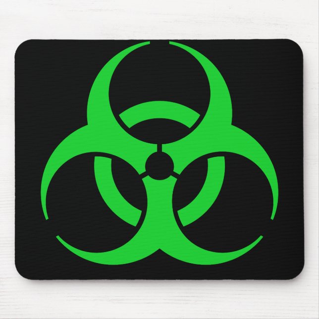 Grönt Biohazard Symbol Musmatta (Framsidan)