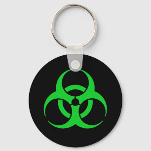 Grönt Biohazard Symbol Nyckelring
