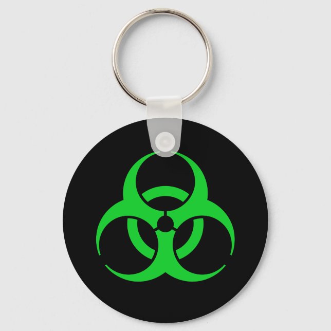Grönt Biohazard Symbol Nyckelring (Framsida)