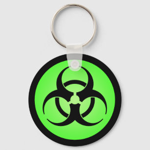 Grönt Biohazard Symbol Nyckelring