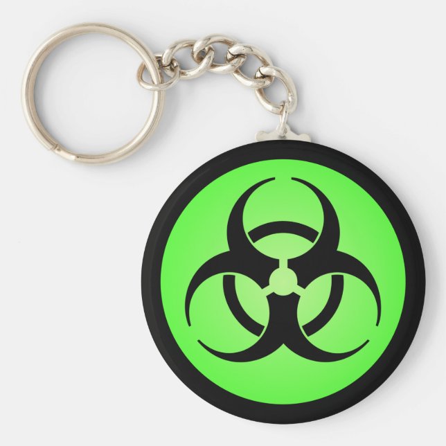 Grönt Biohazard Symbol Nyckelring (Framsidan)