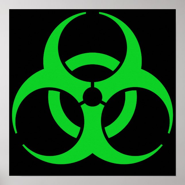 Grönt Biohazard Symbol Poster (Framsidan)