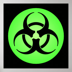 Grönt Biohazard Symbol Poster