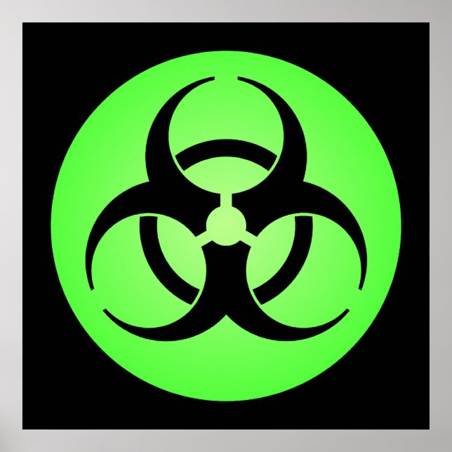 Grönt Biohazard Symbol Poster (Framsidan)