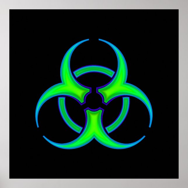 Grönt Biohazard Symbol Poster (Framsidan)