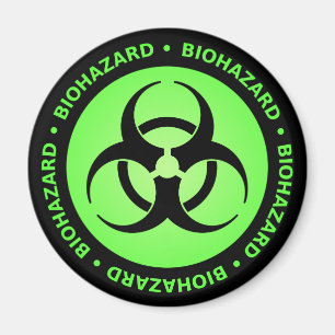Grönt Biohazard Warnet Magnet