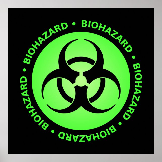 Grönt Biohazard Warning Poster (Framsidan)