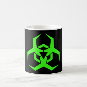 Grönt Biohazardsymbol för neon Kaffemugg