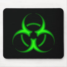 Grönt Biohazardsymbol Mousepad för neon