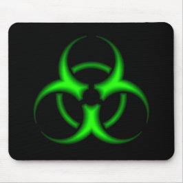 Grönt Biohazardsymbol Mousepad för neon Musmatta
