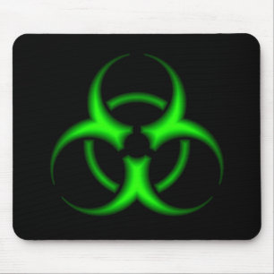Grönt Biohazardsymbol Mousepad för neon Musmatta