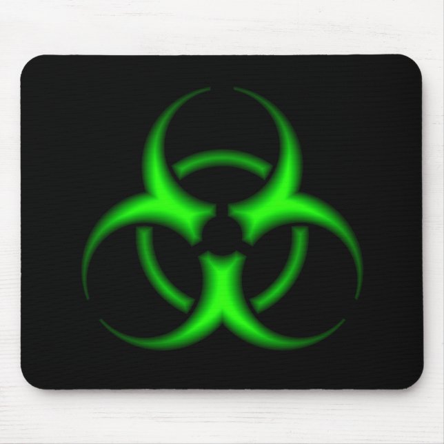 Grönt Biohazardsymbol Mousepad för neon Musmatta (Framsidan)