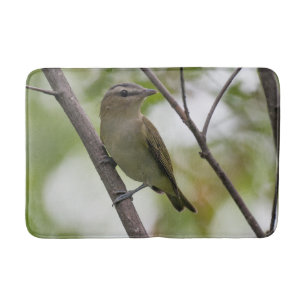 Grönt Bird, Red-Eyed Vireo, kanadensiska fotografi Badrumsmatta