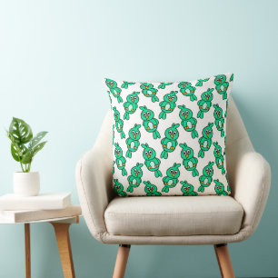 Grönt Bird Repeat Cute Quirky Mönster Art Kudde