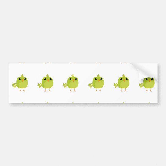 Grönt Bird Tecknad Bildekal (Framsidan)