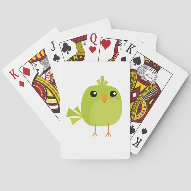Grönt Bird Tecknad Casinokort (Baksidan)