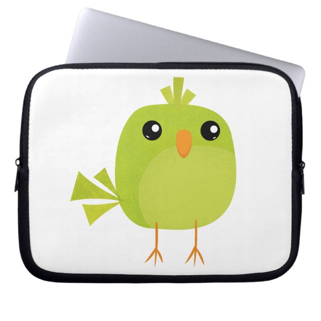 Grönt Bird Tecknad Laptop Fodral (Framsidan)