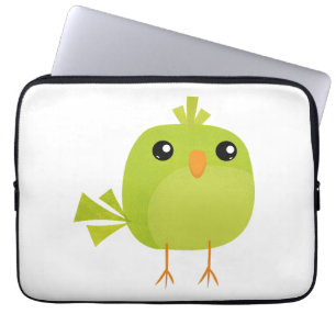 Grönt Bird Tecknad Laptop Fodral