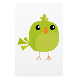 Grönt Bird Tecknad Magnet